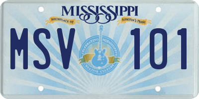 MS license plate MSV101