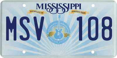 MS license plate MSV108