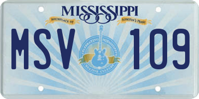 MS license plate MSV109