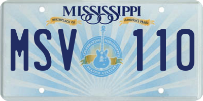 MS license plate MSV110