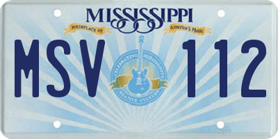 MS license plate MSV112