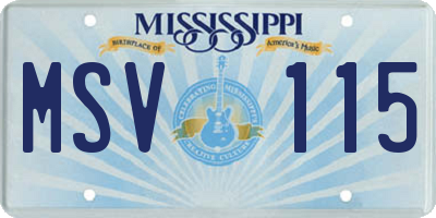 MS license plate MSV115