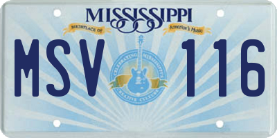 MS license plate MSV116