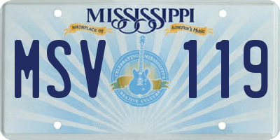 MS license plate MSV119