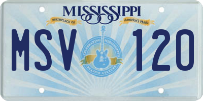 MS license plate MSV120