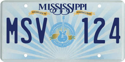 MS license plate MSV124