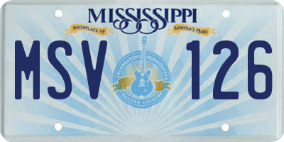 MS license plate MSV126
