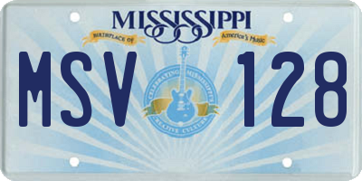 MS license plate MSV128