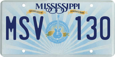 MS license plate MSV130