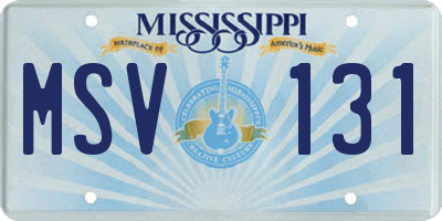 MS license plate MSV131
