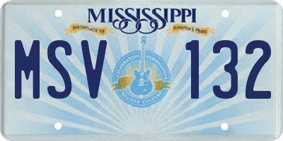 MS license plate MSV132