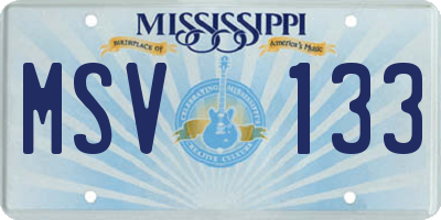 MS license plate MSV133