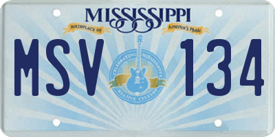 MS license plate MSV134
