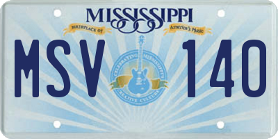 MS license plate MSV140