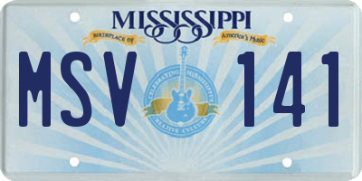 MS license plate MSV141