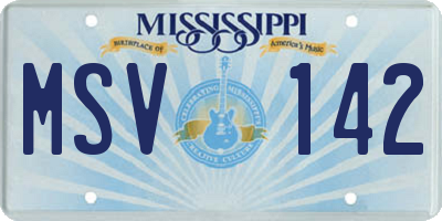 MS license plate MSV142
