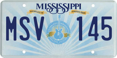 MS license plate MSV145