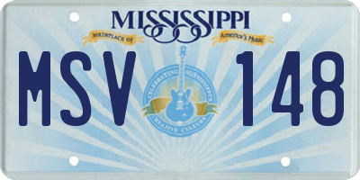 MS license plate MSV148