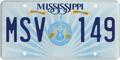 MS license plate MSV149