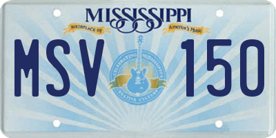 MS license plate MSV150