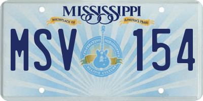 MS license plate MSV154
