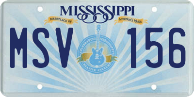 MS license plate MSV156