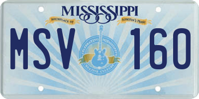 MS license plate MSV160