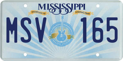 MS license plate MSV165