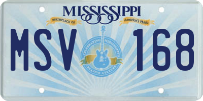 MS license plate MSV168