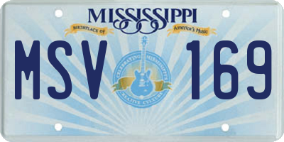 MS license plate MSV169