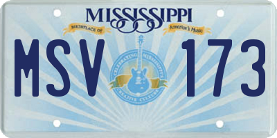MS license plate MSV173