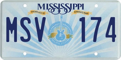 MS license plate MSV174