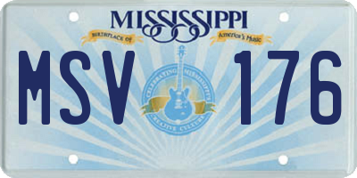 MS license plate MSV176