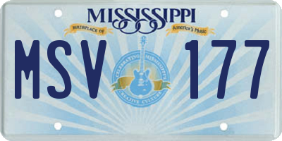 MS license plate MSV177