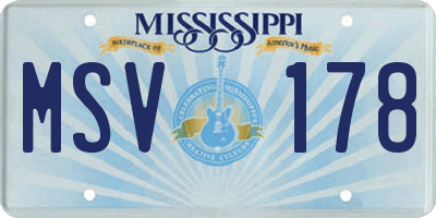 MS license plate MSV178