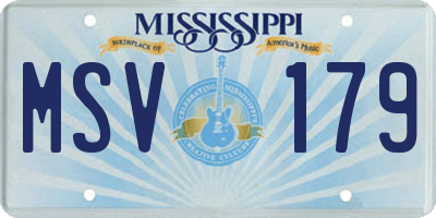 MS license plate MSV179