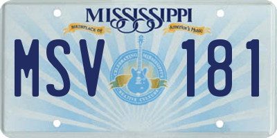 MS license plate MSV181