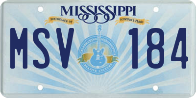 MS license plate MSV184