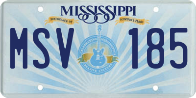 MS license plate MSV185