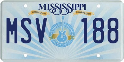 MS license plate MSV188