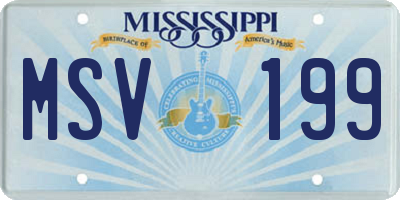 MS license plate MSV199