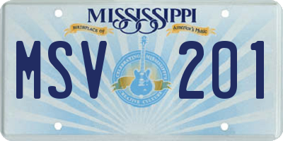 MS license plate MSV201