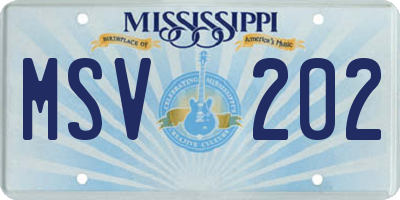 MS license plate MSV202