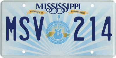 MS license plate MSV214