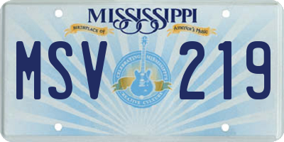 MS license plate MSV219
