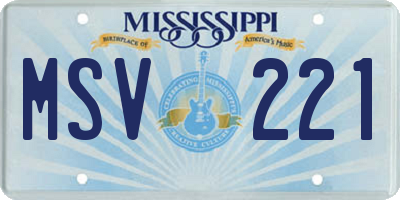 MS license plate MSV221