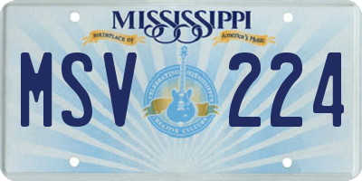 MS license plate MSV224