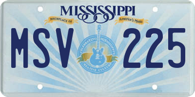 MS license plate MSV225