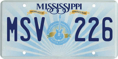 MS license plate MSV226