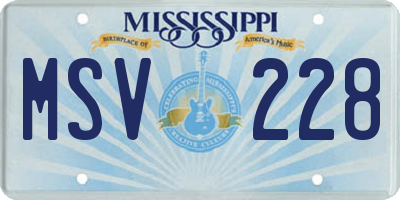 MS license plate MSV228